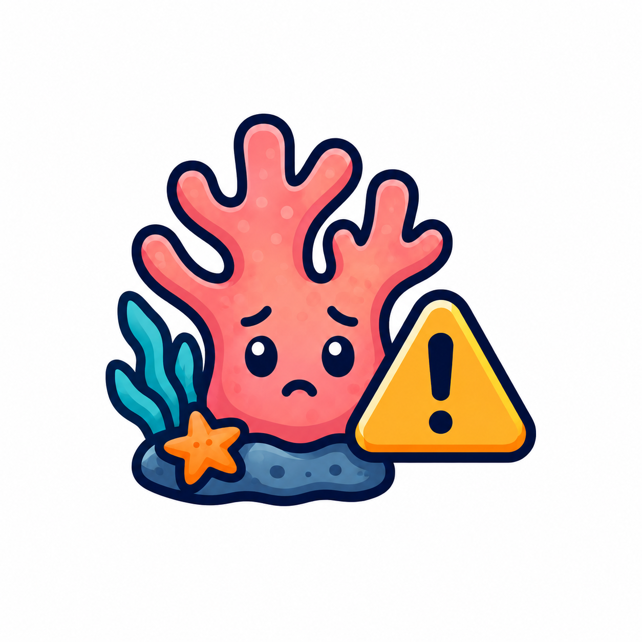 Coral warning illustration
